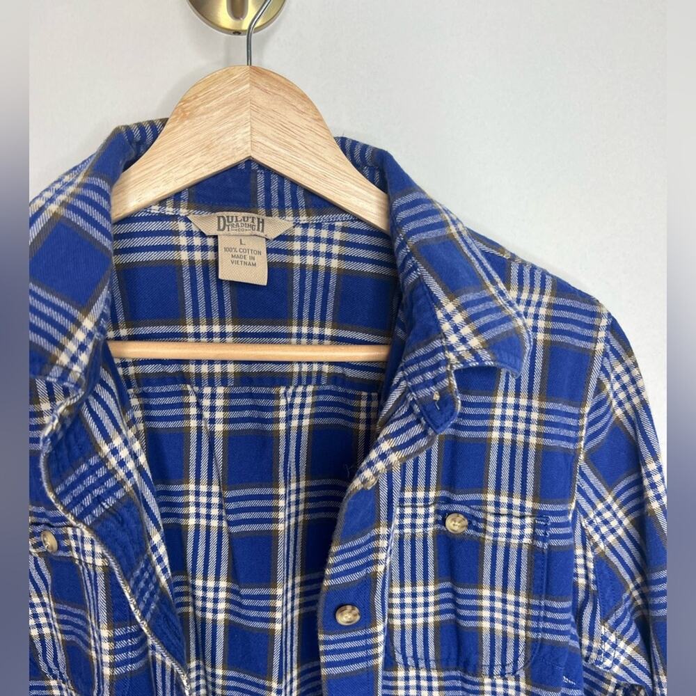 Duluth Blue Plaid Flannel Button Shirt - Picture 4 of 4